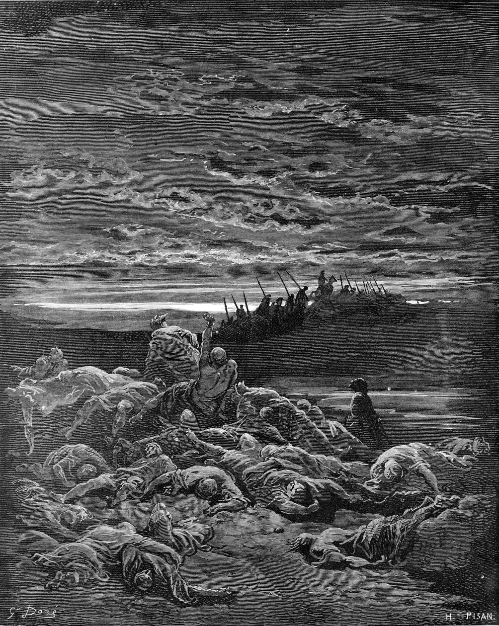 Mort des fils de Jerubbaal - Bible - Gustave Dore
