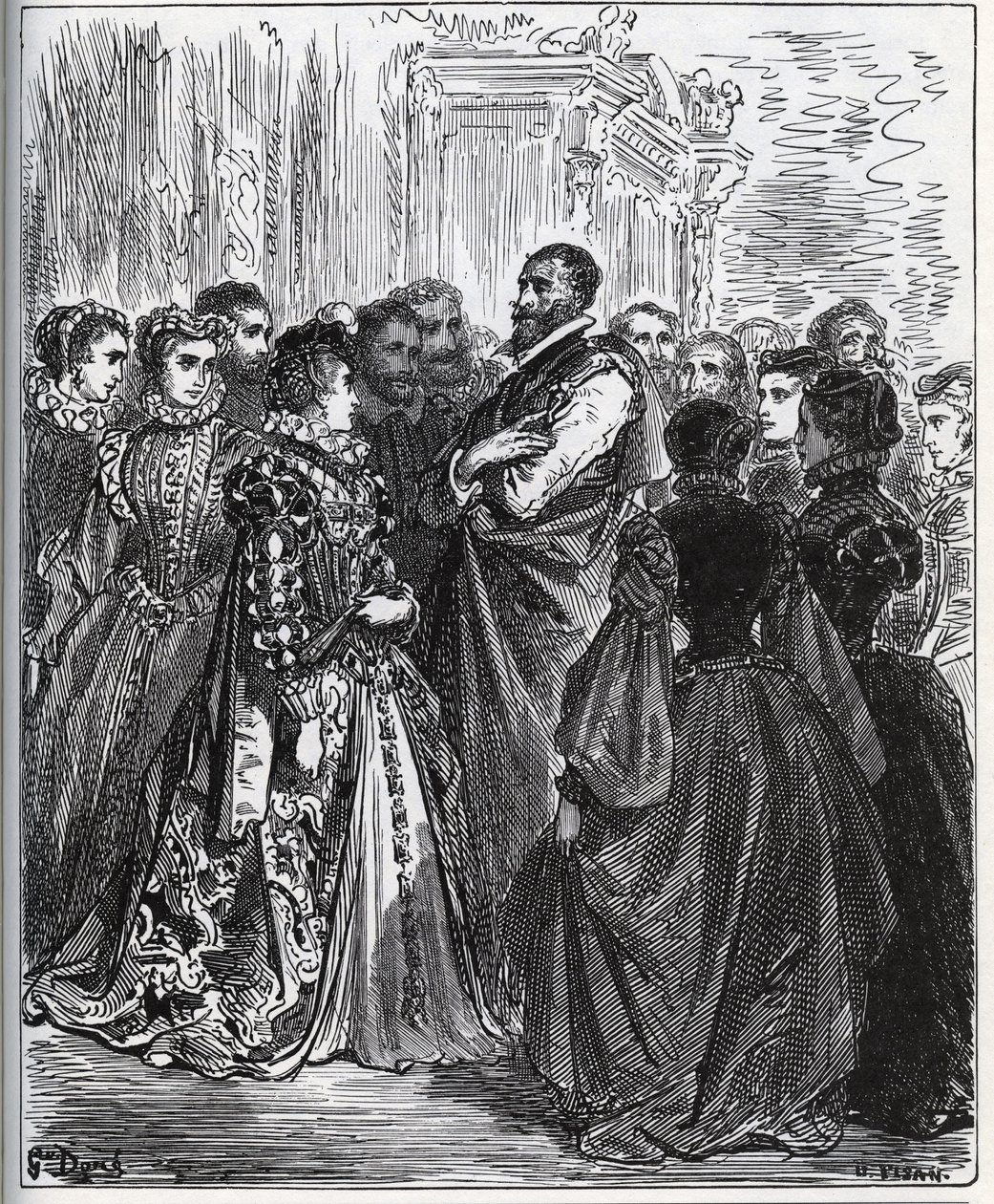 Soirée organisée par Don Antonio - de "Don Quichotte de la Manche" de Miguel Cervantes - Gustave Dore