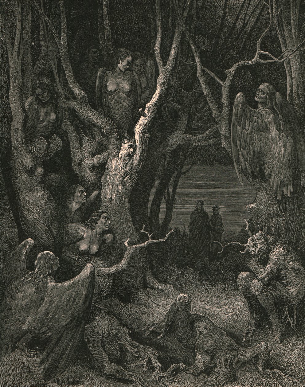 Ici les brutes Harpies font leur nid, vers 1890 - Gustave Dore