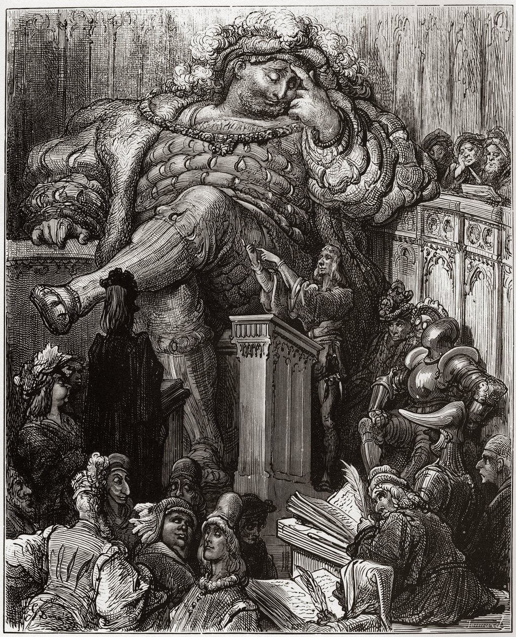Illustration de Gustave Doré pour La Vie inestimable du grand Gargantua par François Rabelais - illustration de 