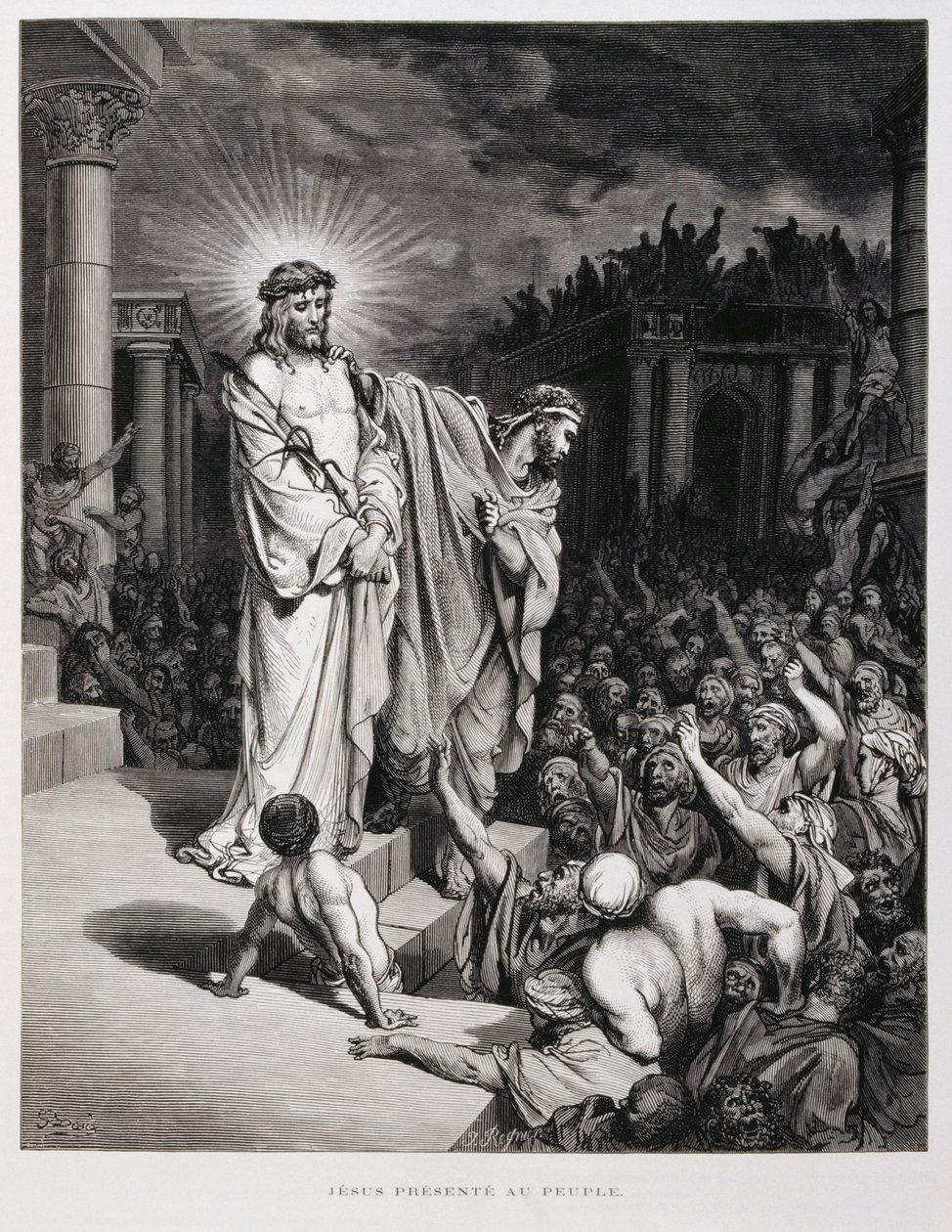 Jésus présenté au peuple pendant son procès, Illustration de la Bible de Doré - Gustave Dore