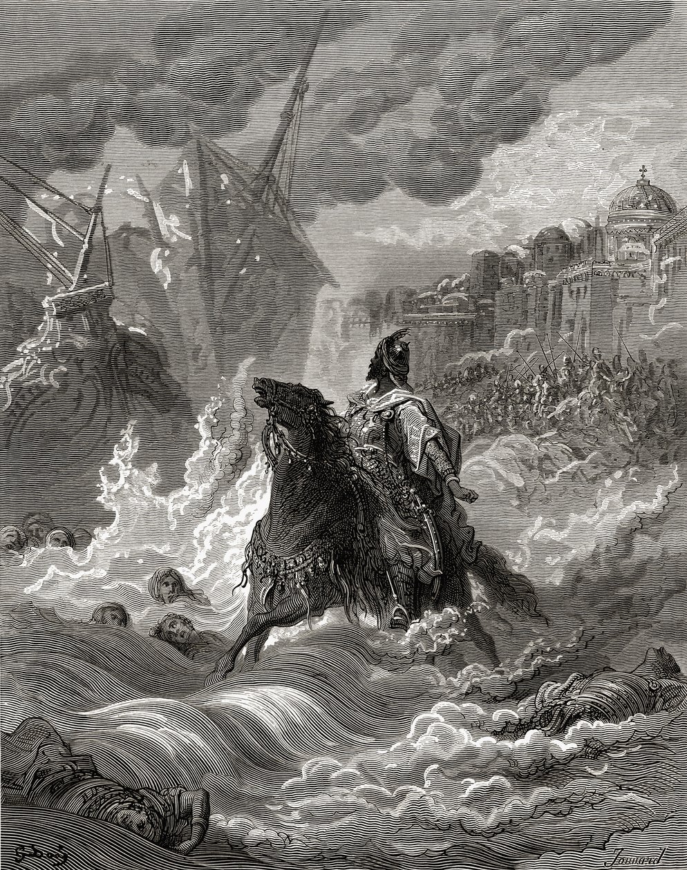 Mohammed II (1432-81) devant Constantinople en 1453, illustration de 