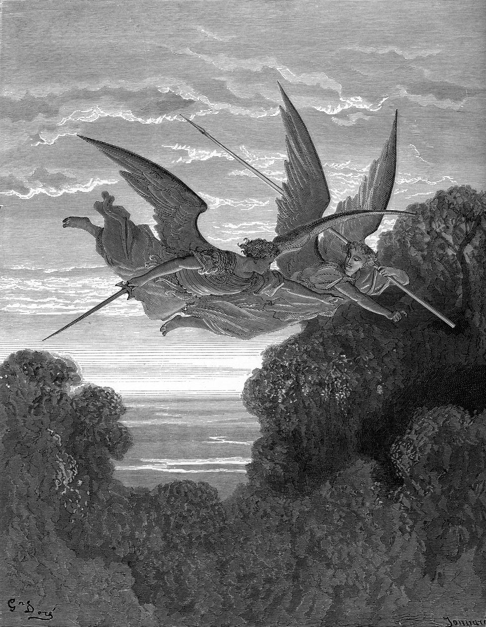 Le Paradis perdu : Ithuriel et Zephon, par Doré - Gustave Dore