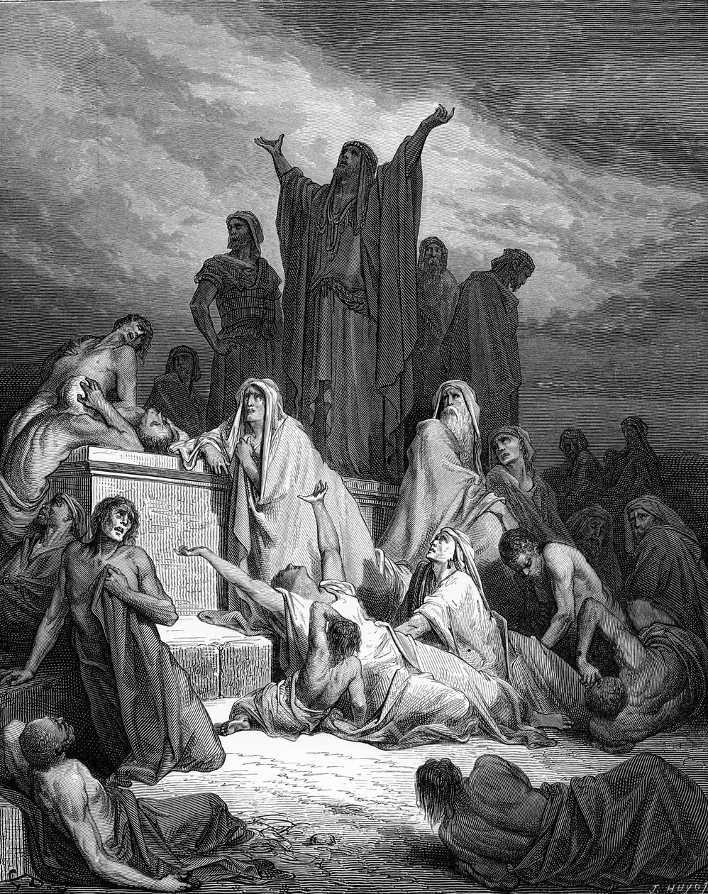 La peste de Jérusalem, gravure de Doré - Bible - Gustave Dore