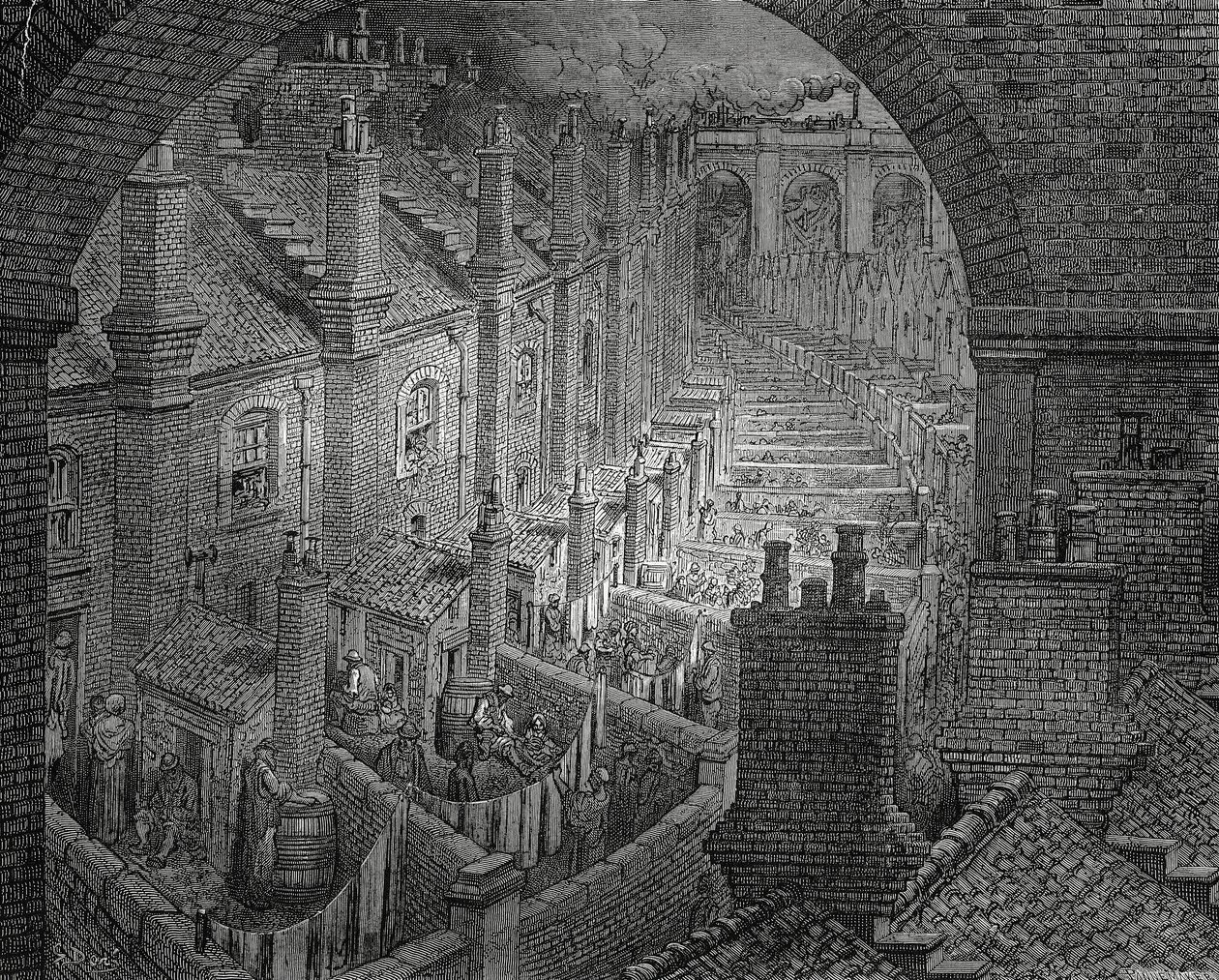Taudis de Londres, gravure par Gustave Doré (1832-1883) - Gustave Dore
