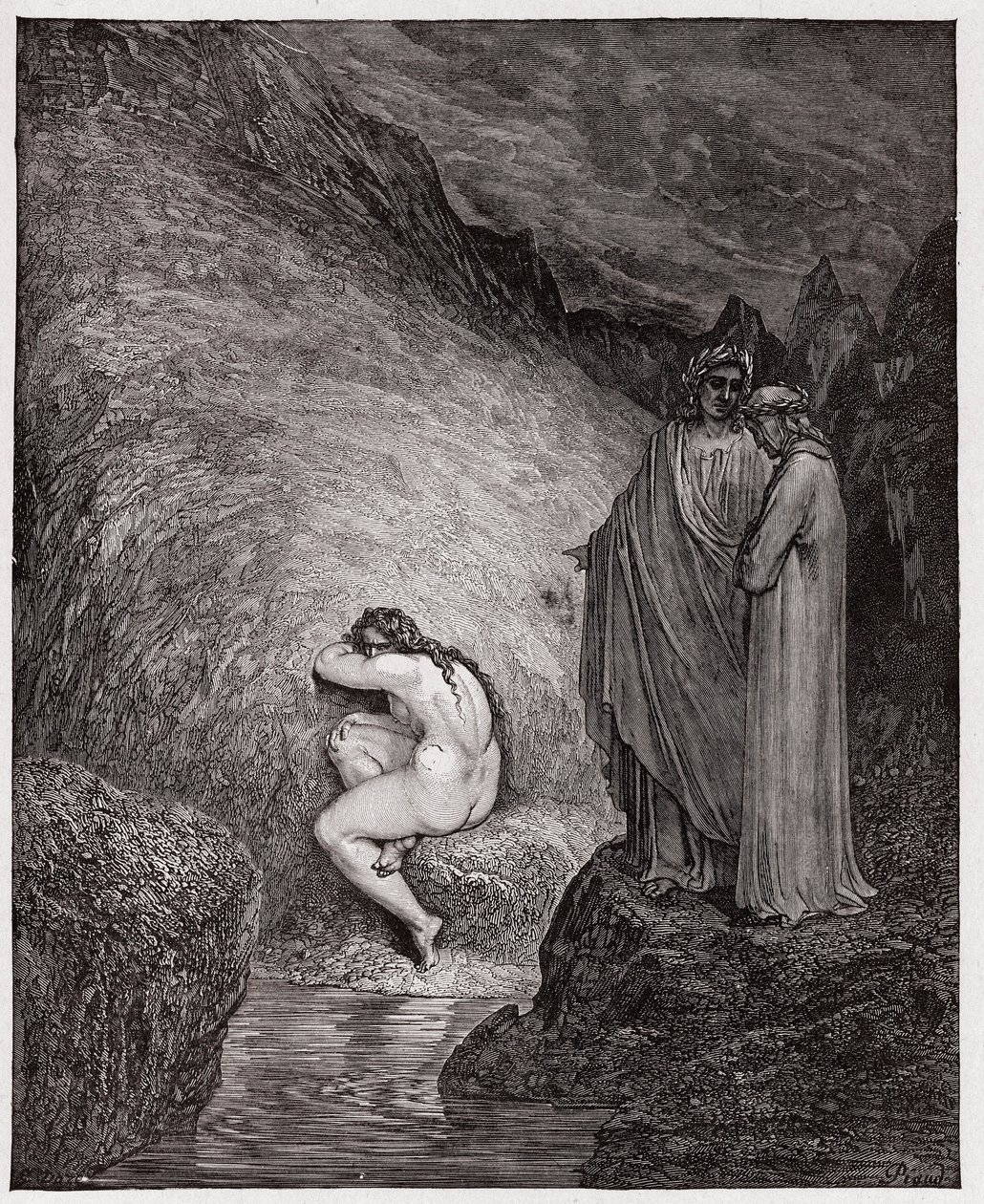 La Divine Comédie, Inferno, Chant 30 : Myrrha, condamnée pour inceste - par Dante Alighieri (1265-1321) - Illustration par Gustave Doré (1832-1883) - Gustave Dore