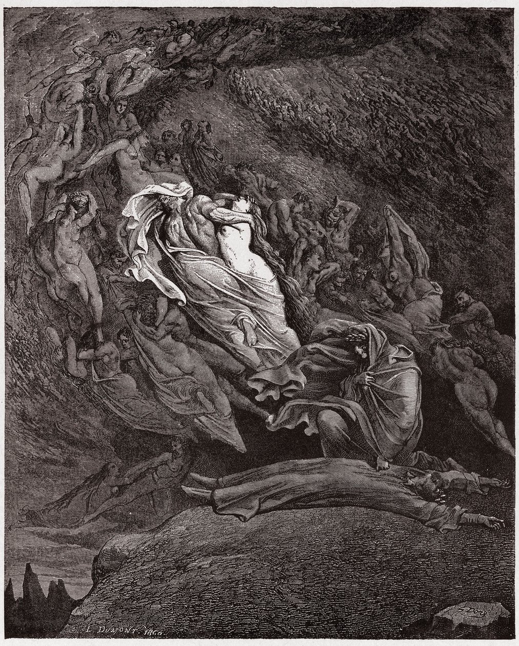 La Divine Comédie, Enfer, Chant 5 : Francesca décrit sa mort (Illustration de Gustave Doré) - Gustave Dore