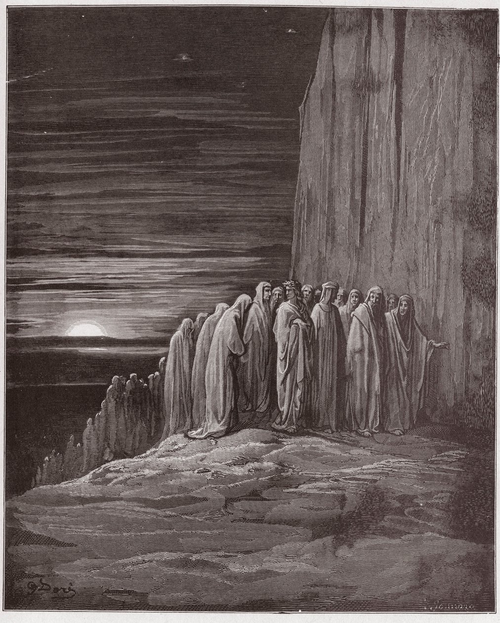 La Divine Comédie, Purgatorio, Chant 18 : La multitude des paresseux - par Dante Alighieri (1265-1321) - Illustration par Gustave Doré (1832-1883) - Gustave Dore