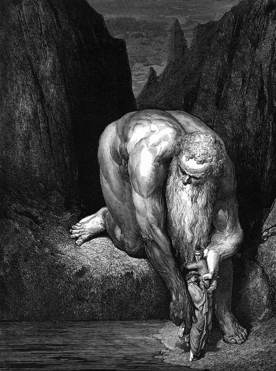 La Divine Comédie, par Dante : Le Géant Antée - Gustave Dore