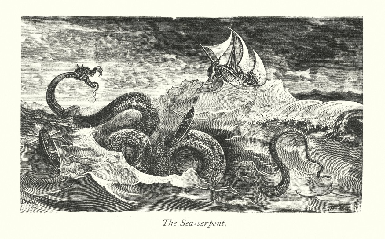 Le serpent de mer (gravure) - Gustave Dore