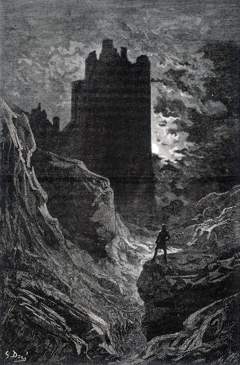 Le château de la peur - illustration de la peur par Gustave Doré, gravure - Gustave Dore