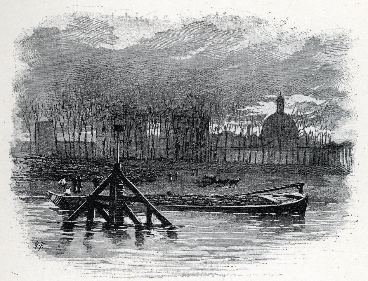 Vue de la grue à eau du quai d