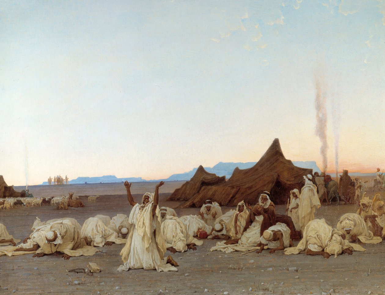 Prière du soir dans le désert du Sahara (détail) - Gustave Guillaumet
