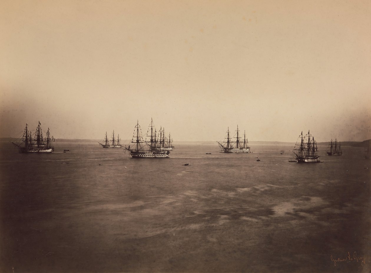 Les flottes française et anglaise, Cherbourg, août 1858 - Gustave Le Gray