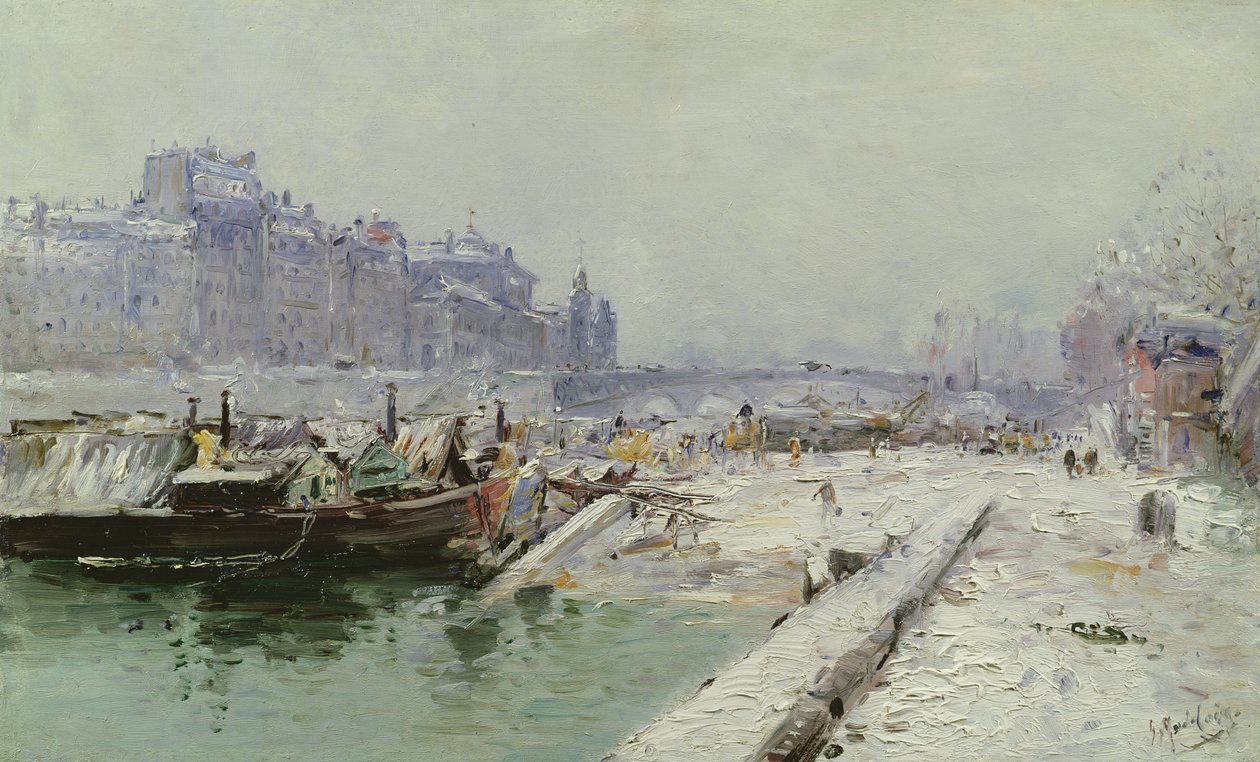Île de la Cité sous la Neige - Gustave Madelein