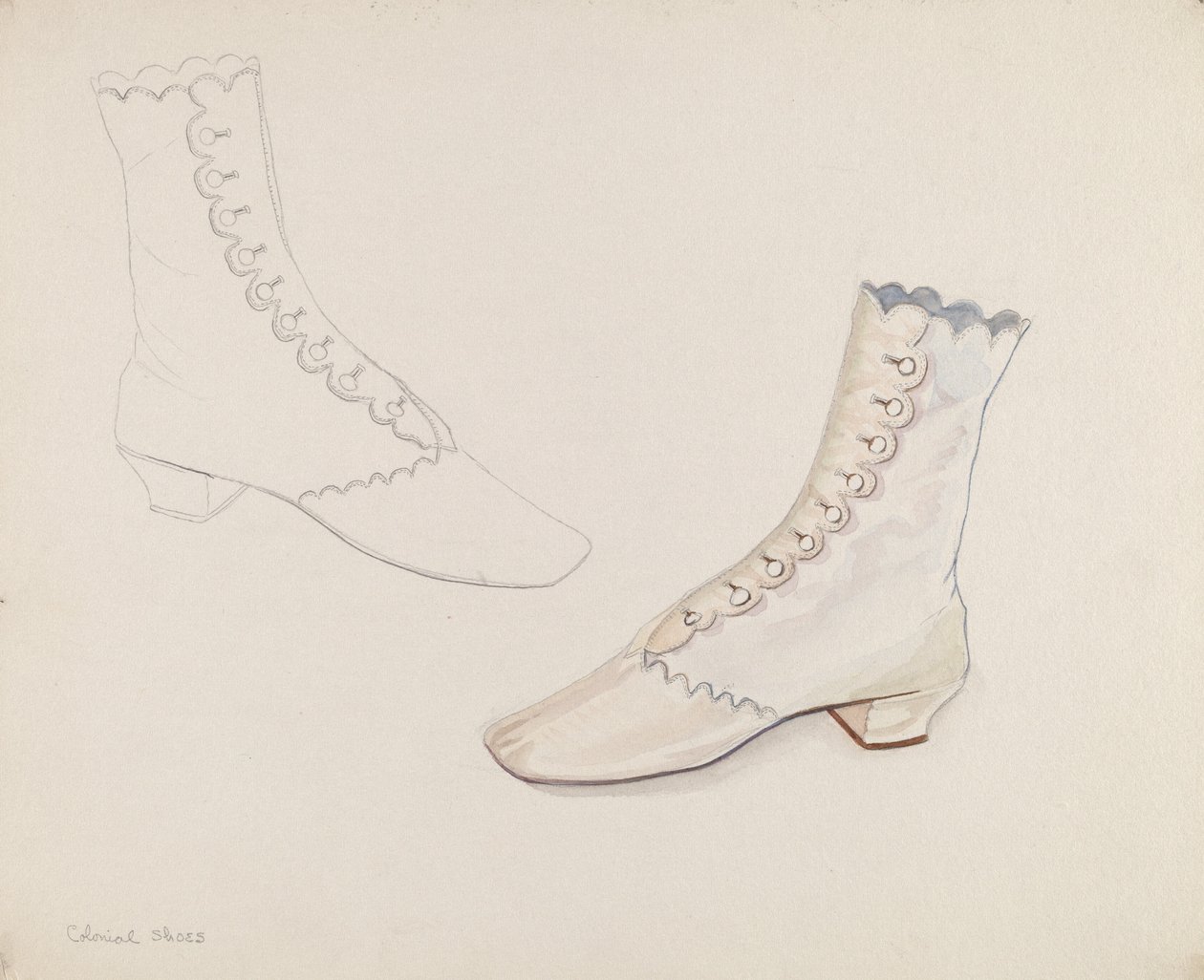 Chaussures de mariage quaker, vers 1936 - Gwyneth King