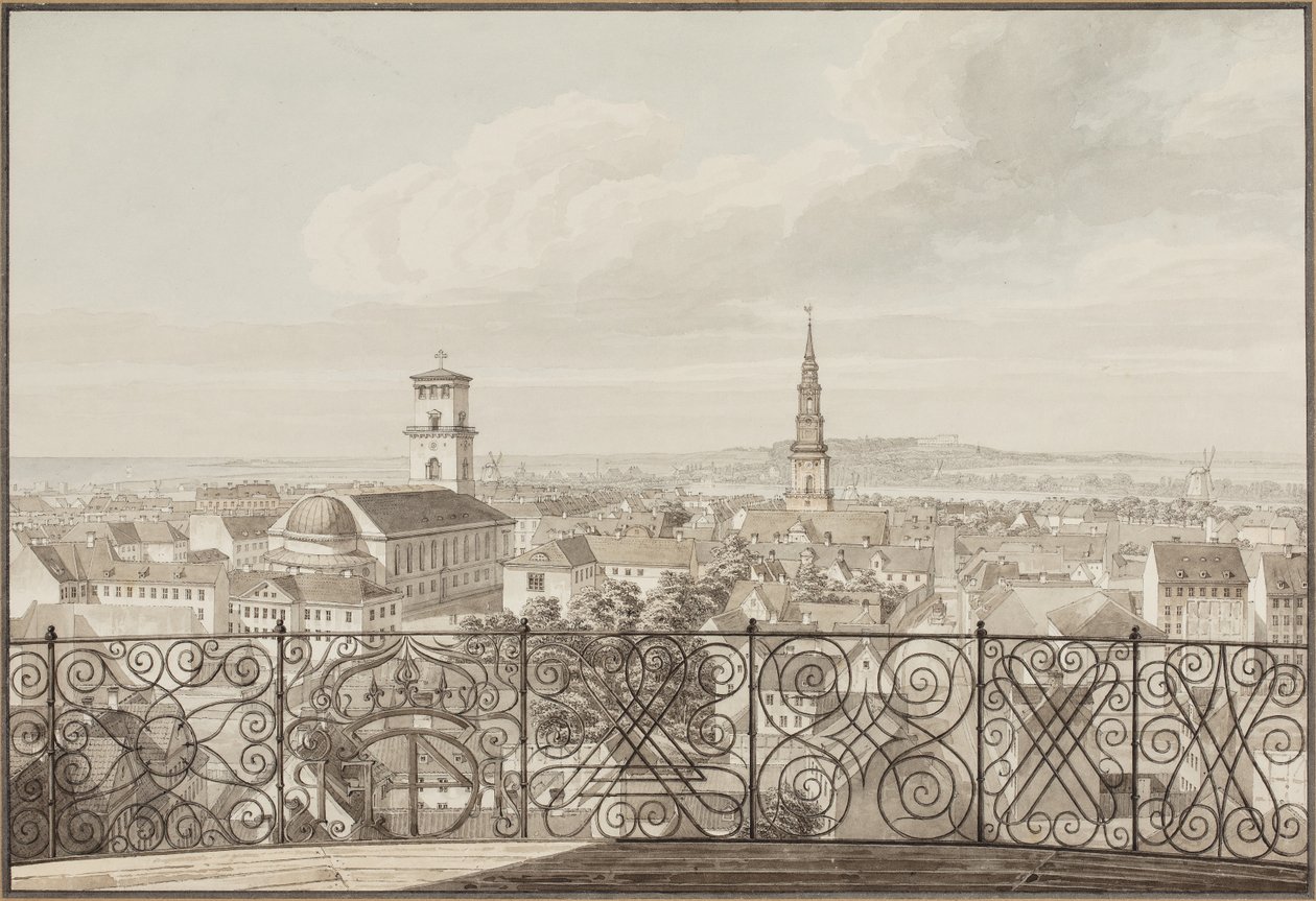 Vue de la tour ronde sur Copenhague jusqu