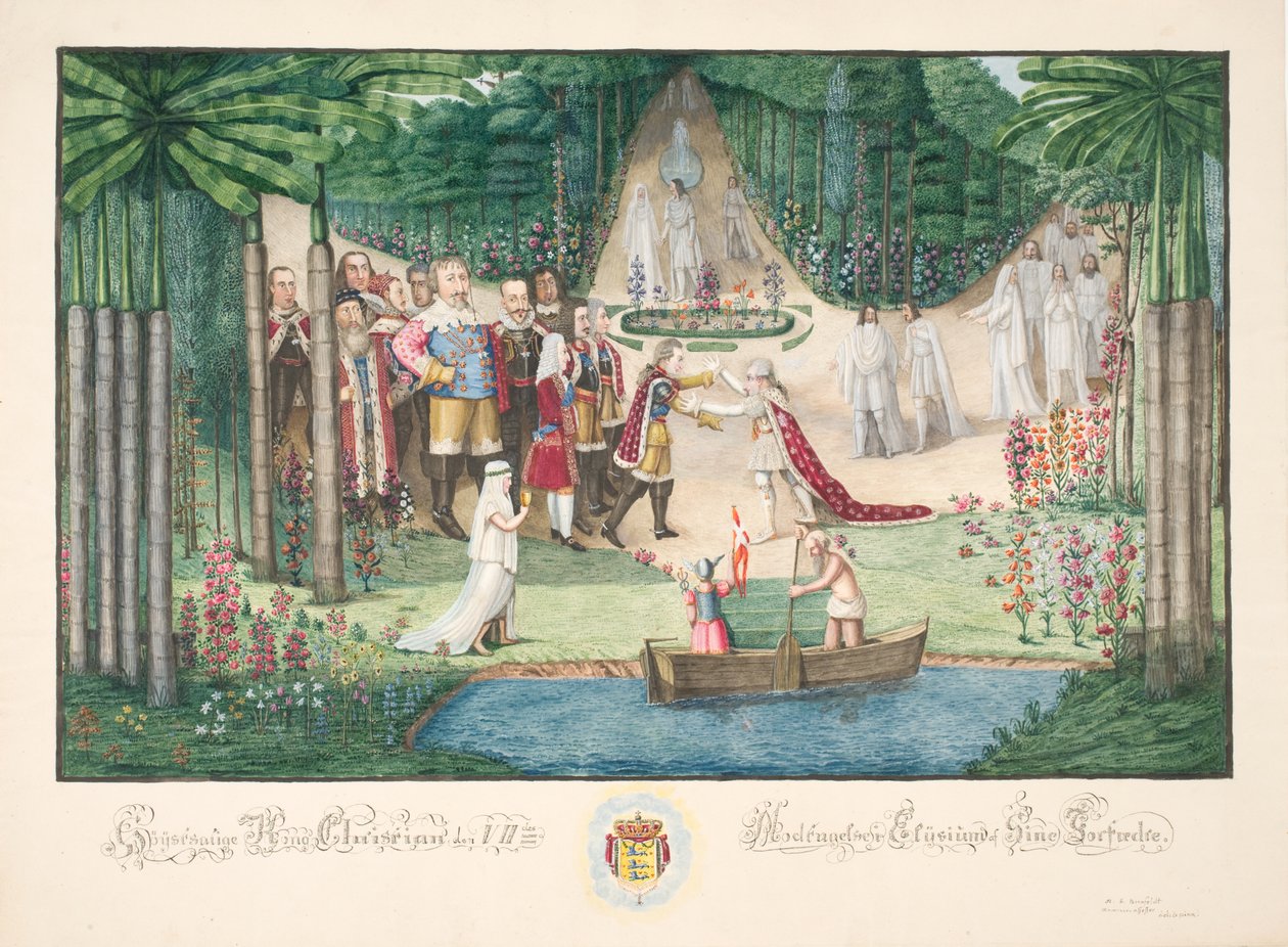 Réception de Christian VII en Elysium par ses ancêtres - H.G. Beenfeldt