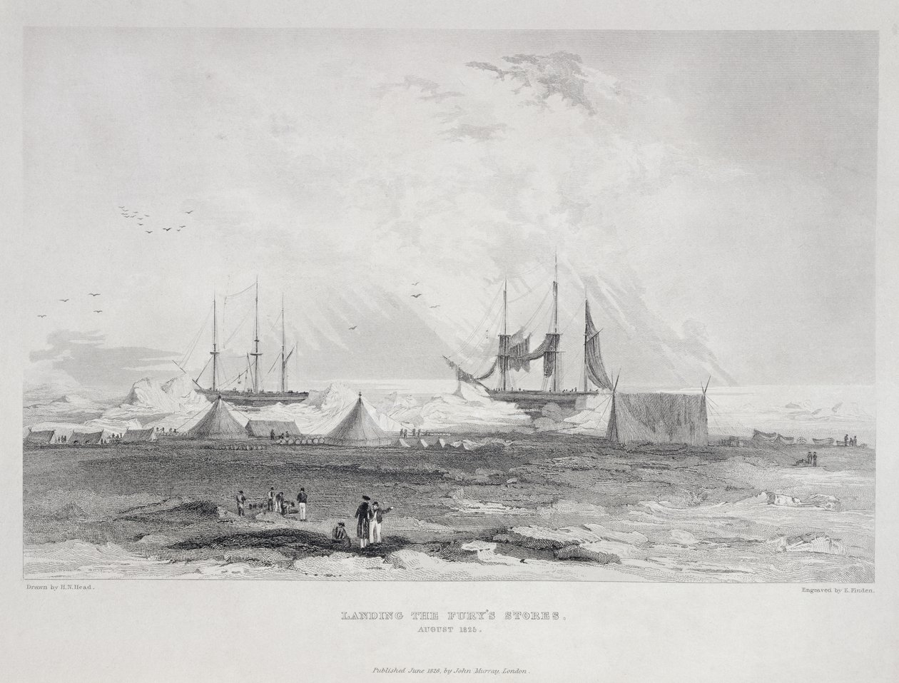 Débarquement des provisions de la Fury, août 1825, du 