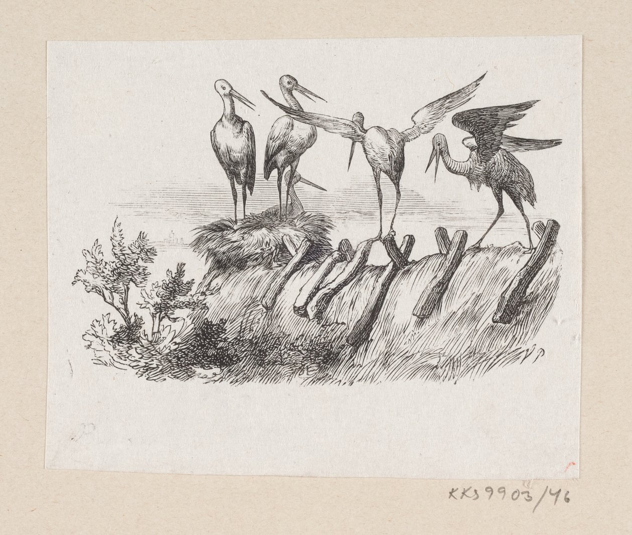 Illustration pour "Les Cigognes" dans H.C. Andersen, "Contes et Histoires", Tome 1 - H.P. Hansen
