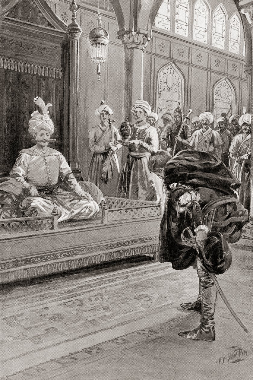 Sir Anthony Shirley visitant la cour de Shah Abbas le Grand, Perse en 1599, de l