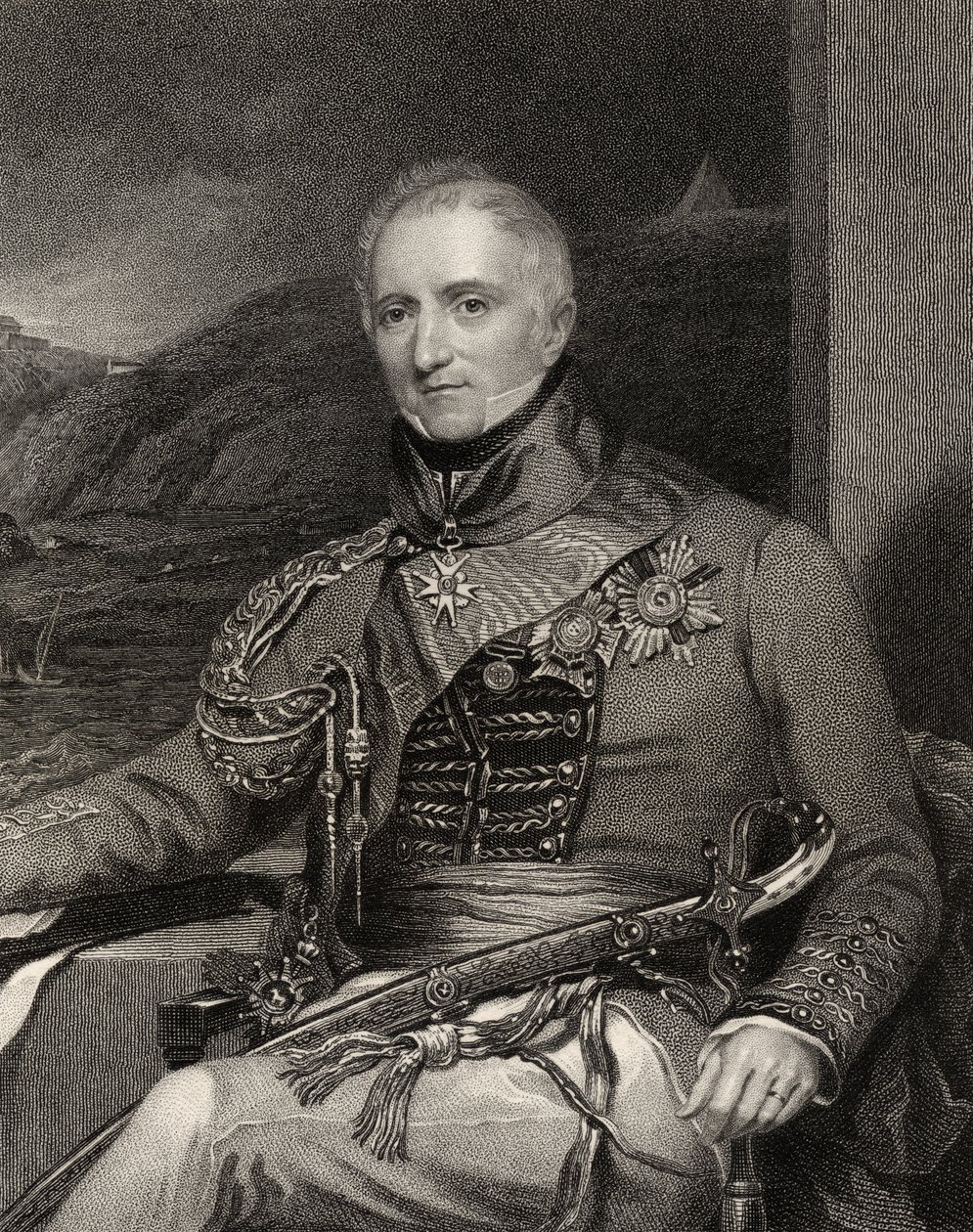Sir Rufane Shaw Donkin, gravé par W. Holl, de 
