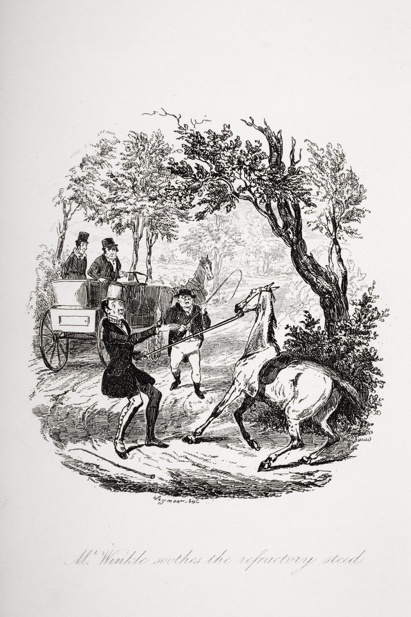 M. Winkle apaise le cheval réfractaire, illustration de 
