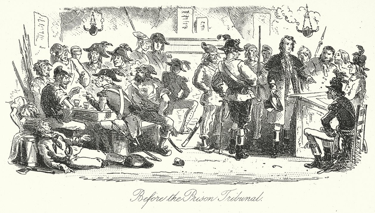 Devant le tribunal pénitentiaire (gravure) - Hablot Knight (1815-92) (after) Browne