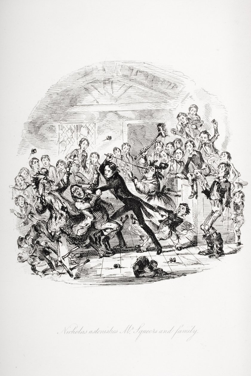 Illustration pour Nicholas Nickleby de Charles Dickens - Hablot Knight (1815 92) Browne