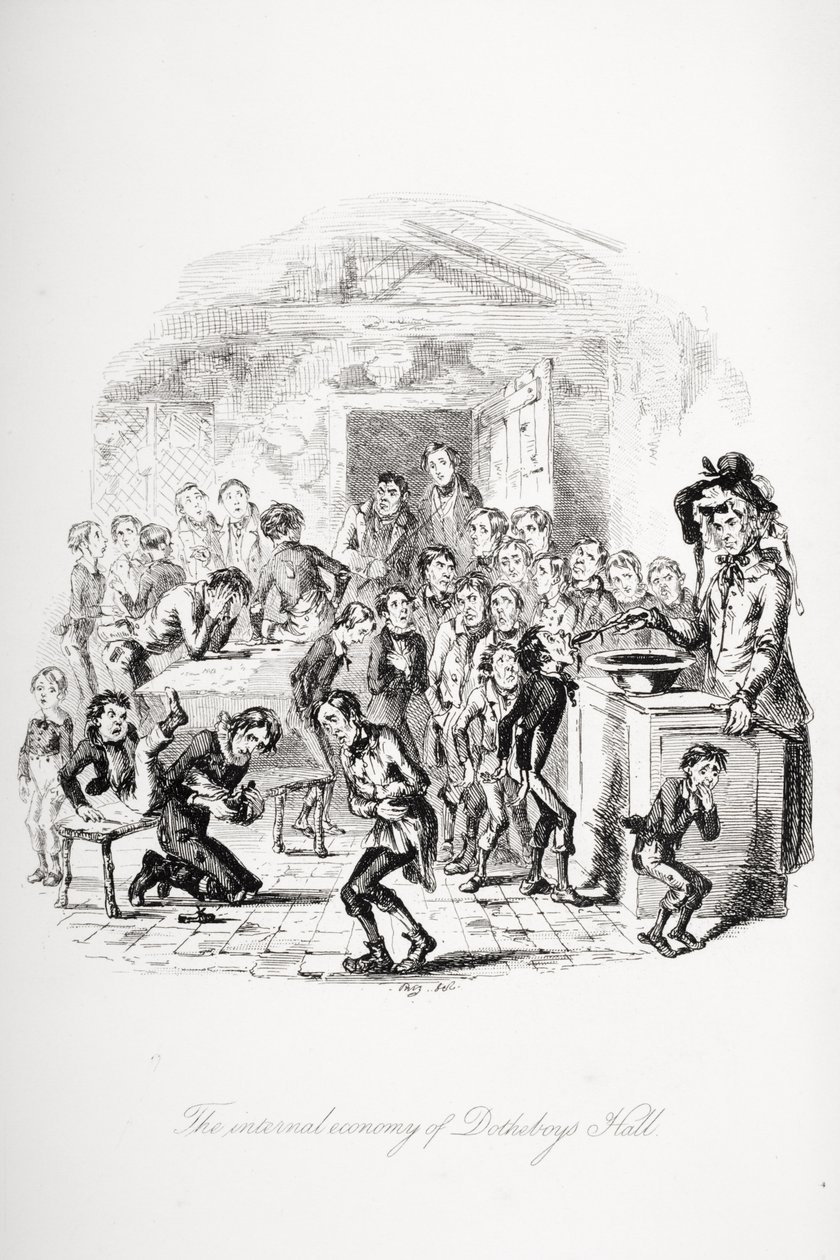 Illustration pour Nicholas Nickleby de Charles Dickens - Hablot Knight (1815 92) Browne