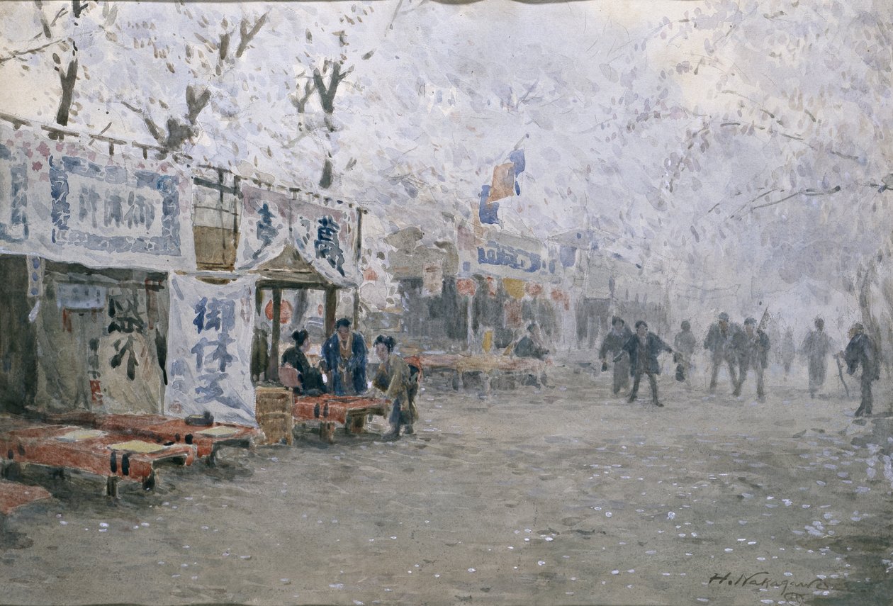 Festival des cerisiers en fleurs, c.1903 - Hachir Nakagawa