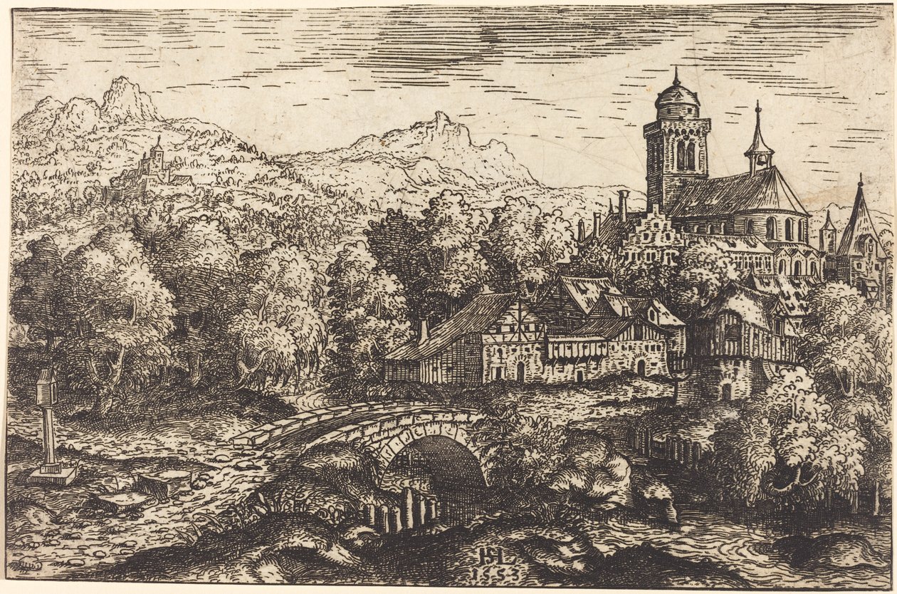 Paysage montagneux avec un village - Hanns Lautensack