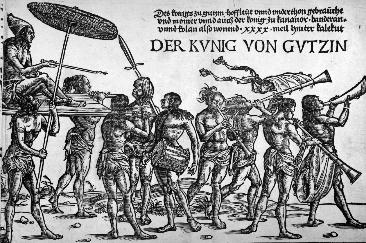 Der Kunig von Gutzin, gravure réalisée par Georg Glockendon, 1511 - Hans Burgkmair