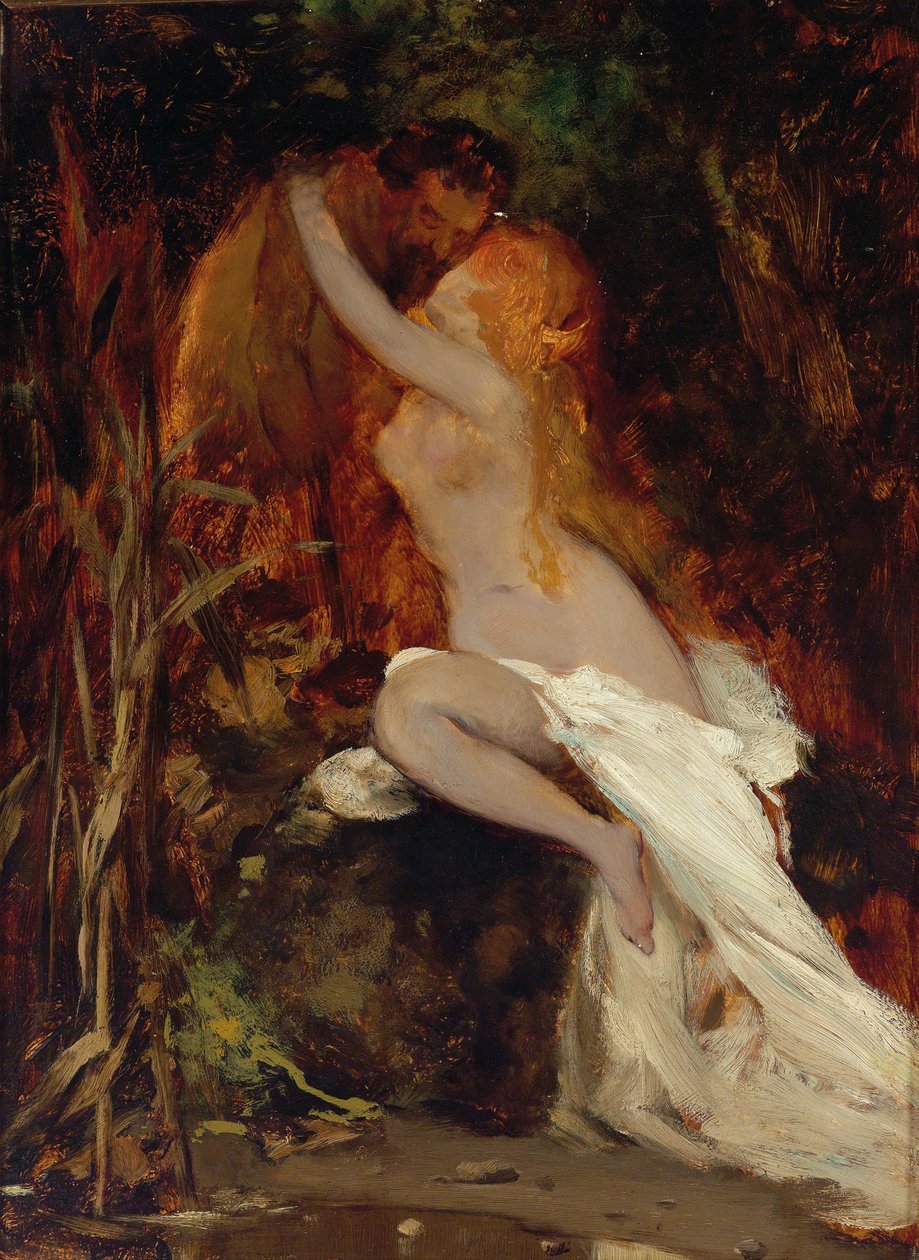 Faune et nymphe - Hans Makart