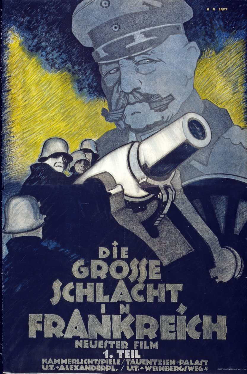 Publicité pour la partie I, Die grosse Schlacht in Frankreich, pub. c.1918 - Hans Rudi Erdt