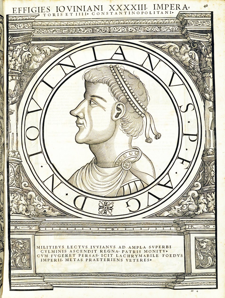 Iouinianus, illustration de Imperatorum romanorum omnium orientalium et occidentalium verissimae imagines ex antiquis numismatis - Hans Rudolf Manuel Deutsch