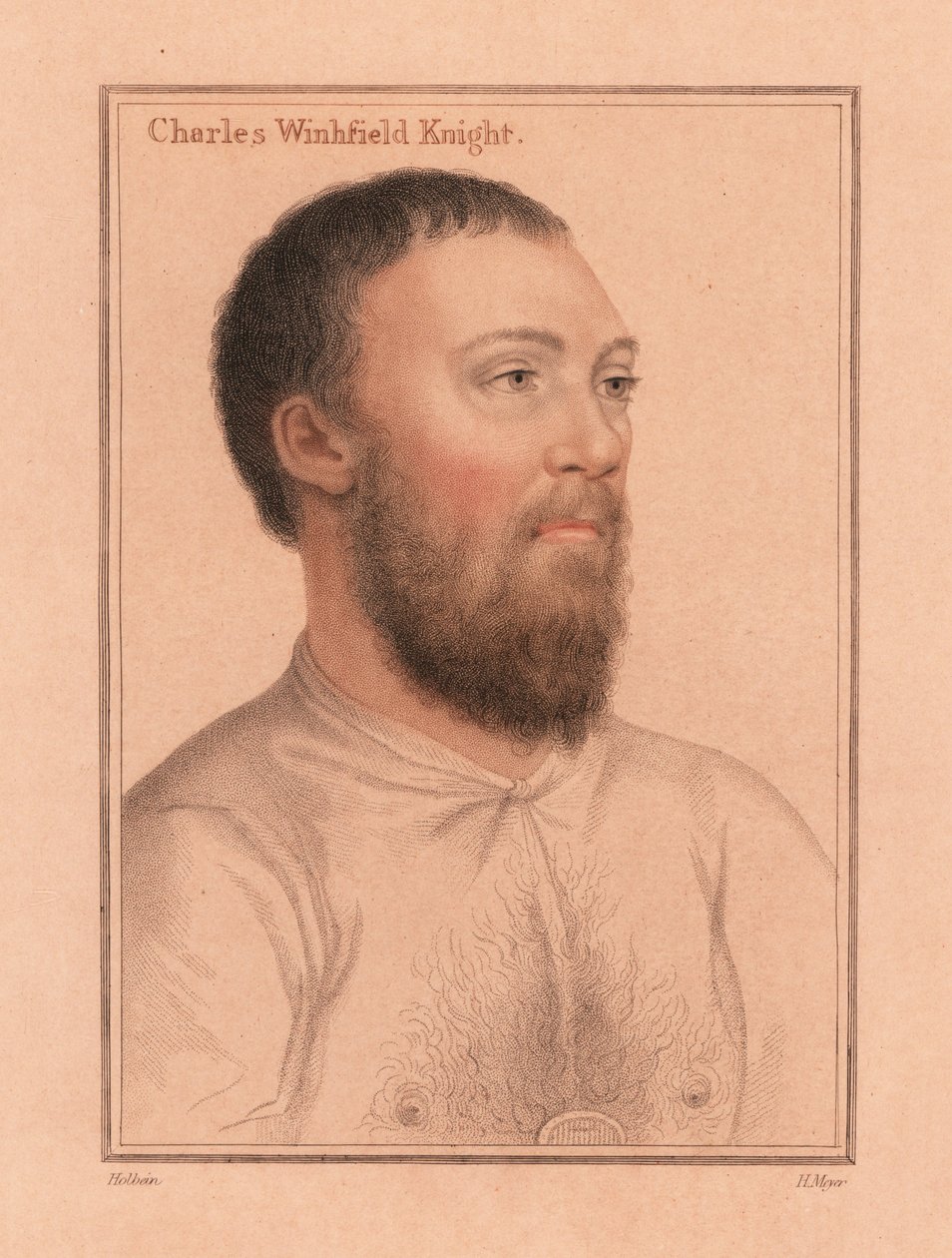 Charles Wingfield du château de Kimbolton (1812) (gravure) - Hans (after) Holbein the Younger