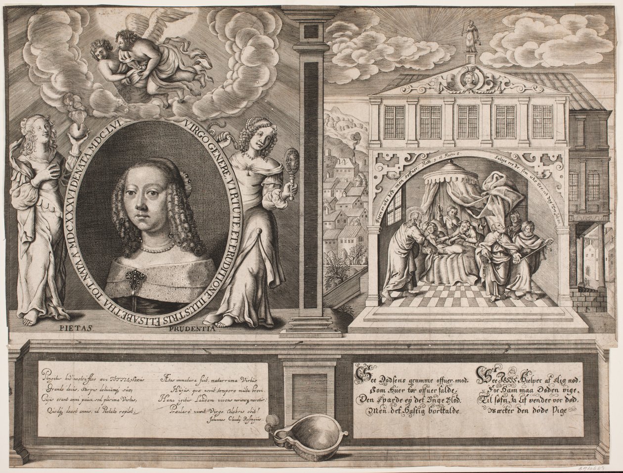 Elisabeth Thott et scène avec la résurrection de la fille de Jaïre - Hans Andreas Greys