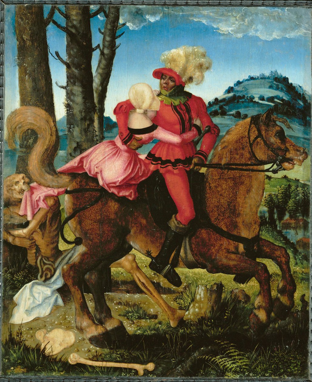 Chevalier, Vierge et Mort (peinture sur bois) - Hans Baldung Grien