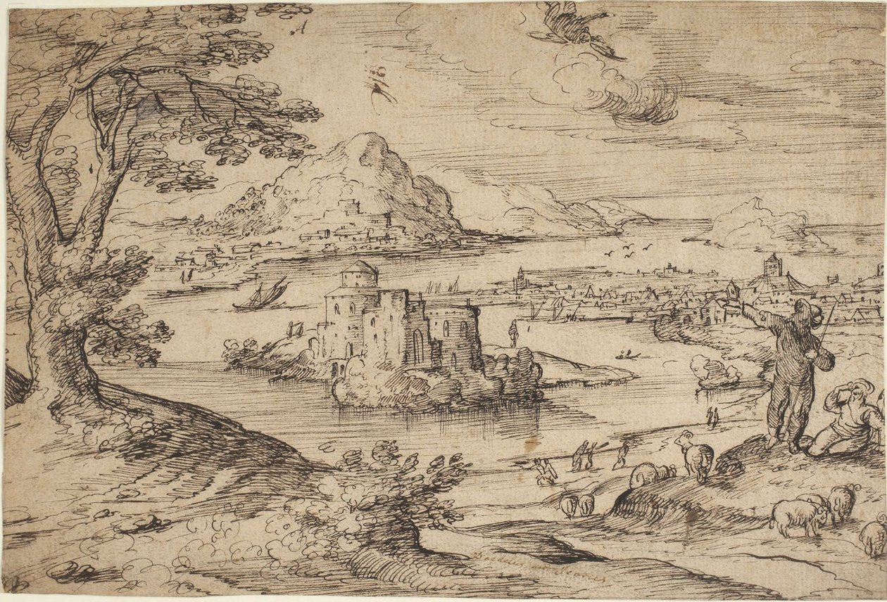 Paysage avec la chute d