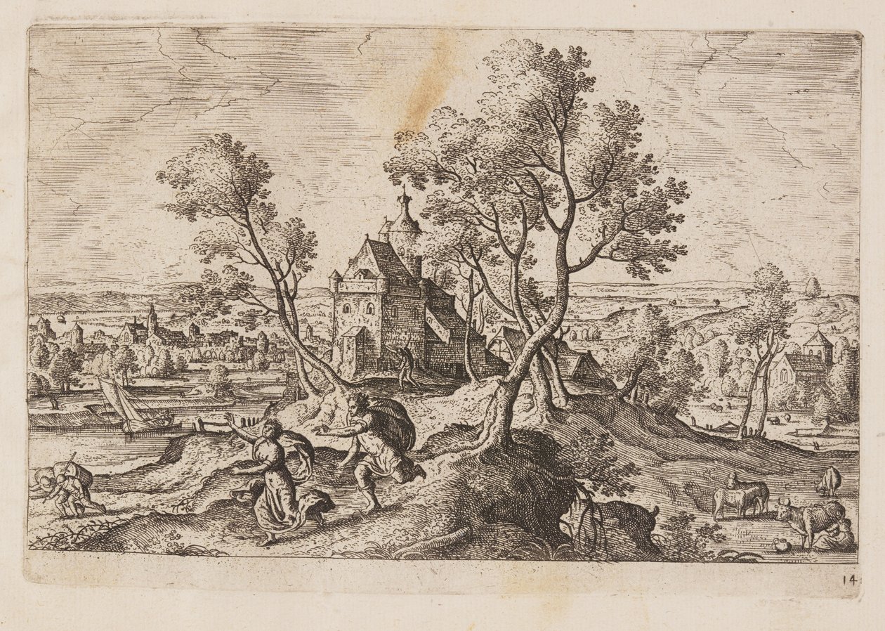 Planche 14, tirée de Paysages avec scènes de l