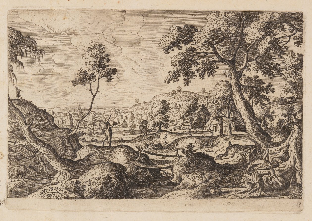 Planche 15, tirée de Paysages avec scènes de l