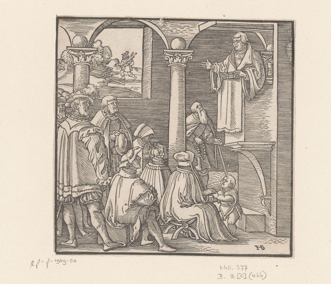 Martin Luther prêchant dans une église - Hans Brosamer