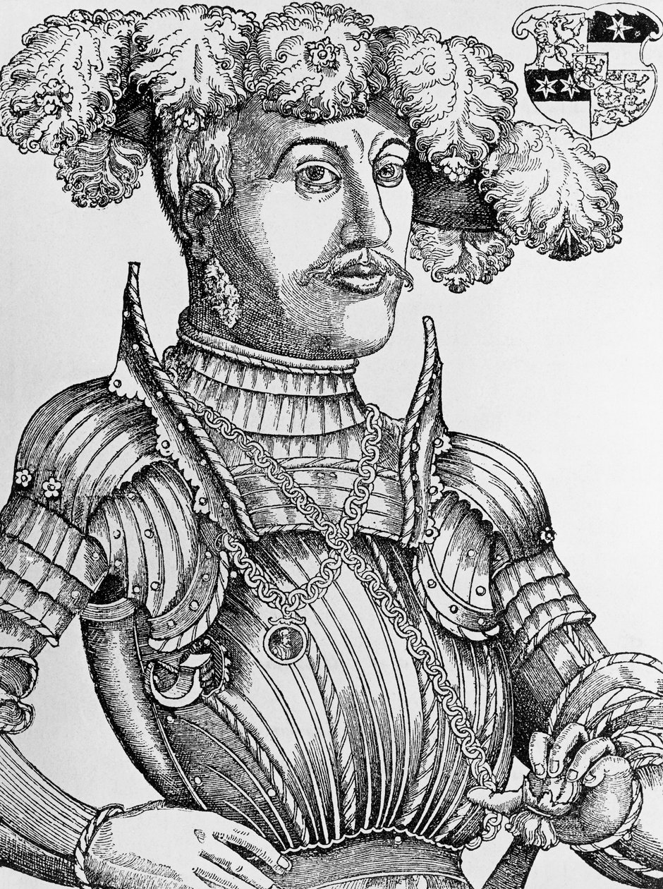 Portrait de Philippe Ier, Landgrave de Hesse, dit le Magnanime, gravure par Hans Brosamer - Hans Brosamer