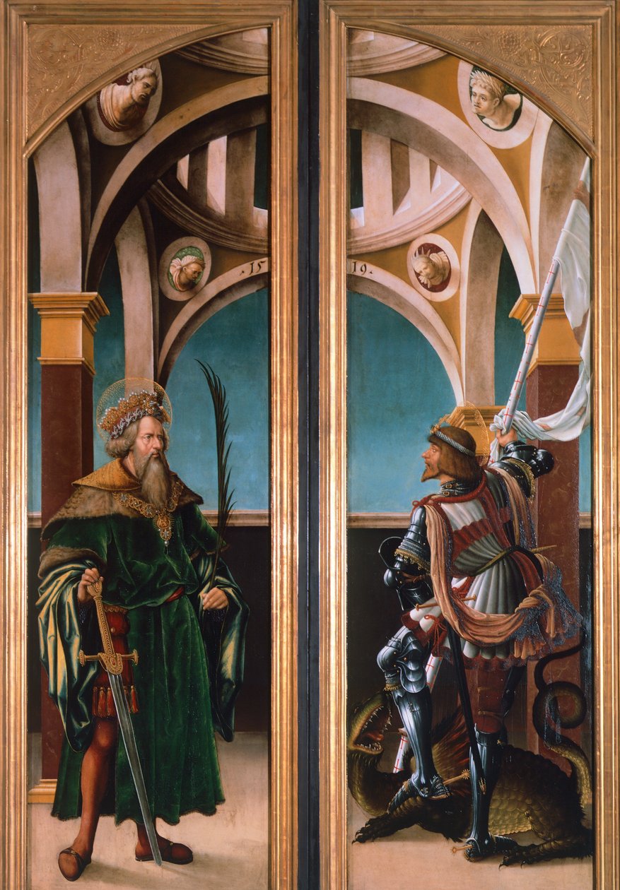 Saint Sigismond et Saint Georges (détail) - Hans Burgkmair