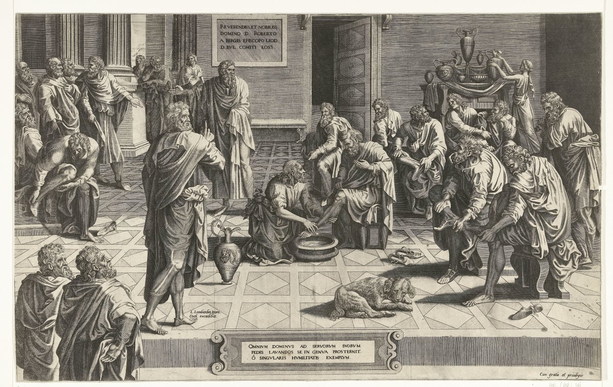 Le Christ lavant les pieds des disciples - Hans Collaert (I) (attributed to)