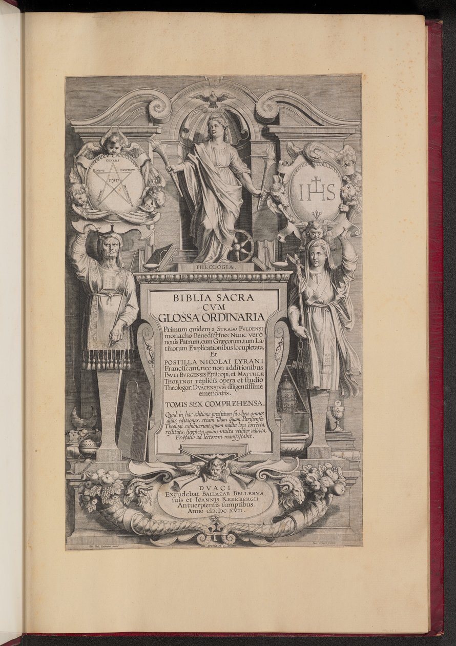 Page de titre pour Biblia Sacra Cvm Glossa Ordinaria - Hans Collaert the Younger after Sir Peter Paul Rubens
