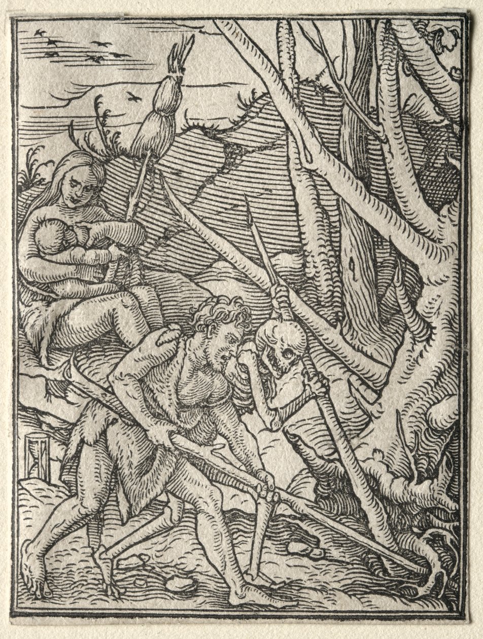 La Danse de la Mort: Adam labourant la terre - Hans Holbein