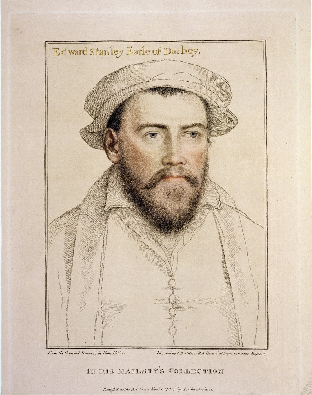 Edward Stanley Comte de Derby (1508-1572) gravé par Francesco Bartolozzi (1727-1815) 1793 - Hans Holbein der Jüngere