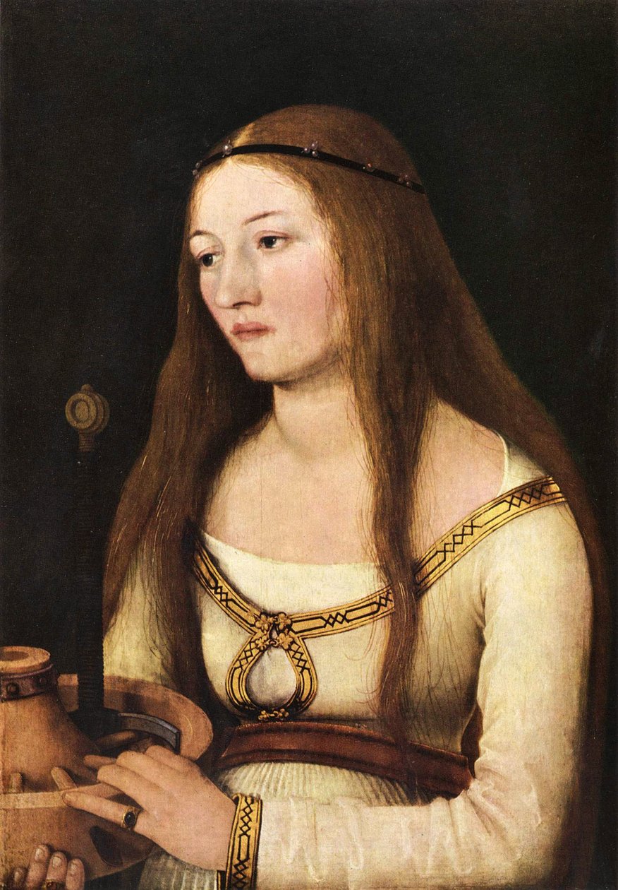 Katharina Schwarz avec les attributs de sa sainte éponyme - Hans Holbein the Elder